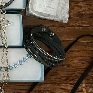 Dark Gray Touchstone Crystal by Swarovski Wrap Star Bracelet